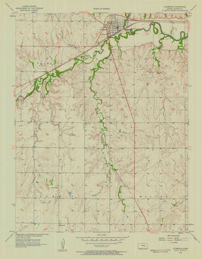 United States Geological Survey Florence, KS (1957, 24000-Scale) digital map