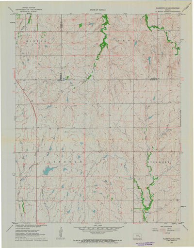 United States Geological Survey Florence SE, KS (1962, 24000-Scale) digital map