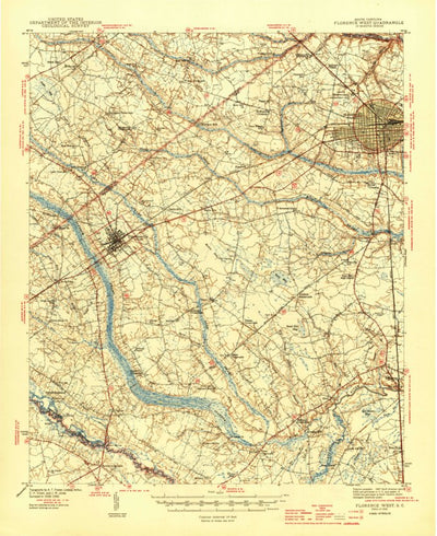 United States Geological Survey Florence West, SC (1945, 62500-Scale) digital map