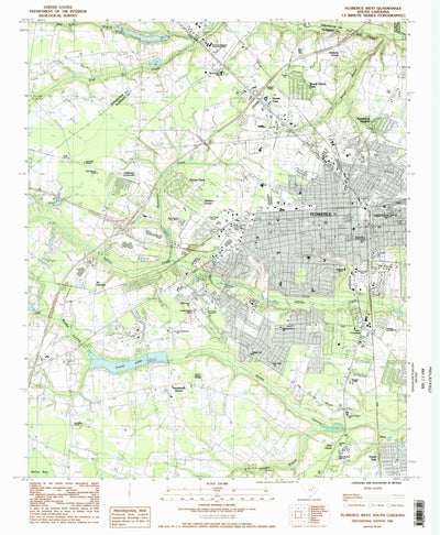 United States Geological Survey Florence West, SC (1986, 24000-Scale) digital map
