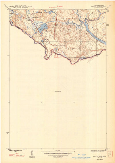 United States Geological Survey Florence West, WI-MI (1947, 24000-Scale) digital map