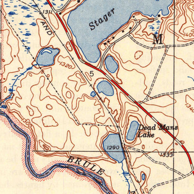 United States Geological Survey Florence West, WI-MI (1947, 24000-Scale) digital map