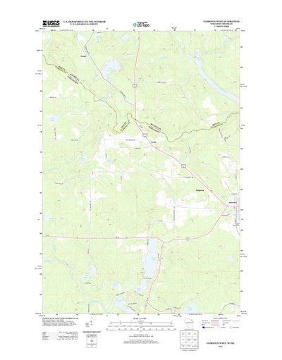 United States Geological Survey Florence West, WI-MI (2013, 24000-Scale) digital map