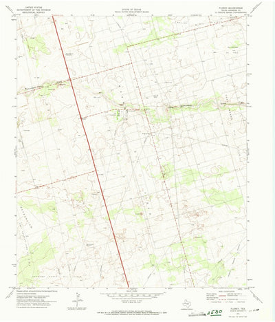 United States Geological Survey Florey, TX (1971, 24000-Scale) digital map