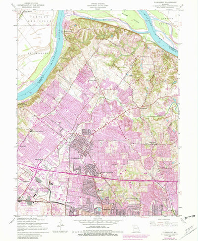 United States Geological Survey Florissant, MO (1954, 24000-Scale) digital map