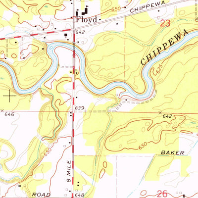 United States Geological Survey Floyd, MI (1973, 24000-Scale) digital map