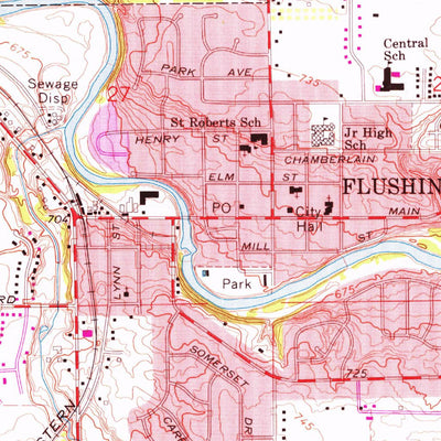 United States Geological Survey Flushing, MI (1975, 24000-Scale) digital map