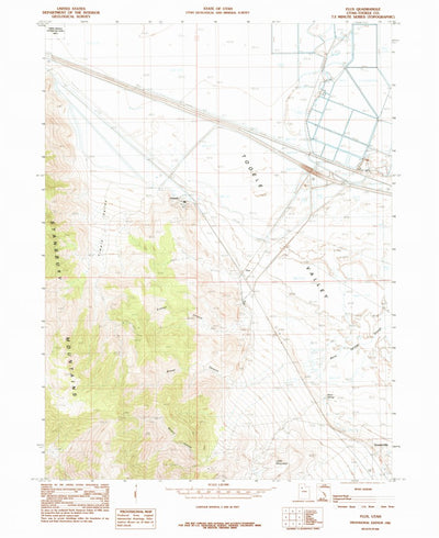 United States Geological Survey Flux, UT (1985, 24000-Scale) digital map
