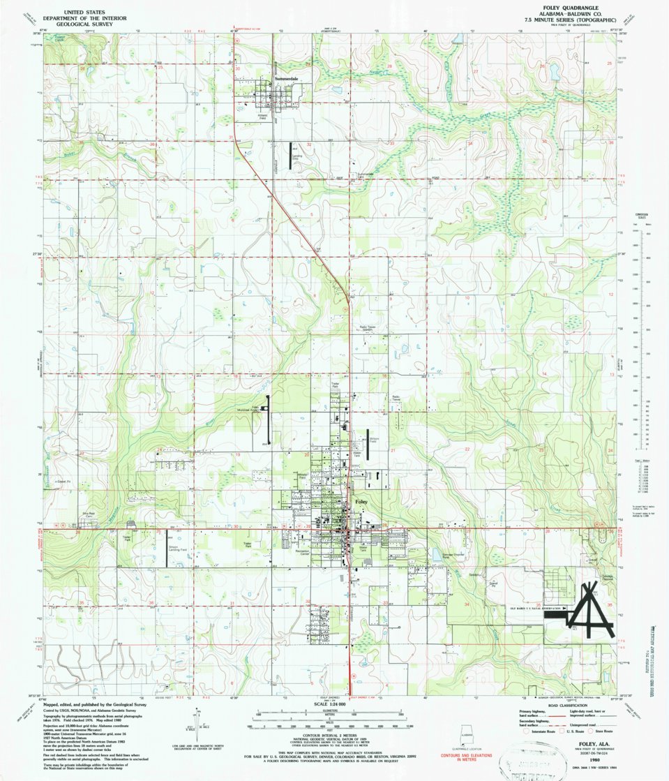Foley, AL (1980, 24000-Scale) Map by United States Geological Survey ...