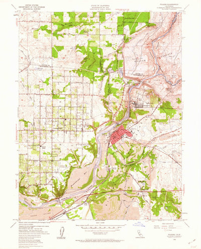 United States Geological Survey Folsom, CA (1954, 24000-Scale) digital map