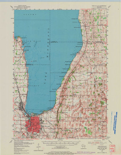 United States Geological Survey Fond Du Lac, WI (1955, 62500-Scale) digital map