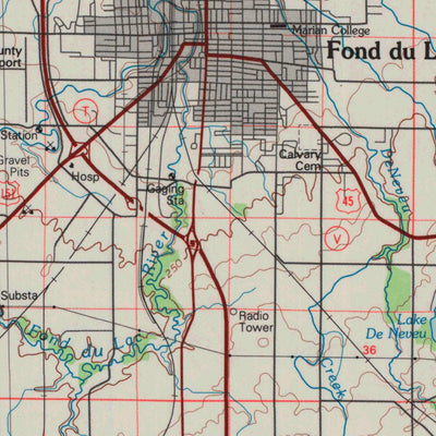 United States Geological Survey Fond Du Lac, WI (1980, 100000-Scale) digital map