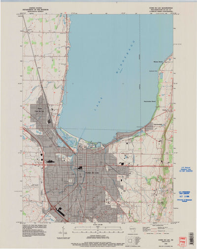 United States Geological Survey Fond Du Lac, WI (1992, 24000-Scale) digital map