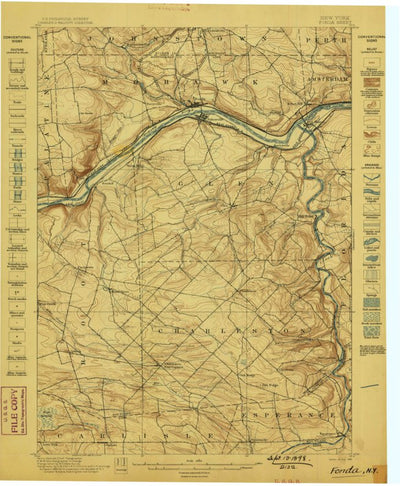 United States Geological Survey Fonda, NY (1898, 62500-Scale) digital map