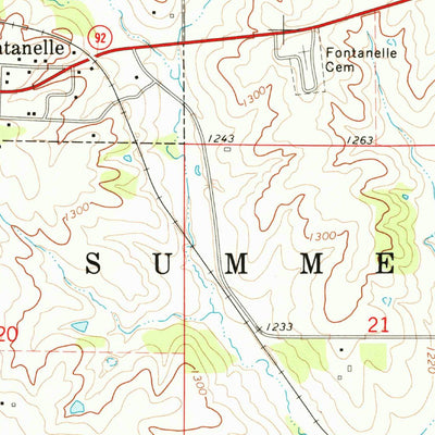 United States Geological Survey Fontanelle, IA (1971, 24000-Scale) digital map