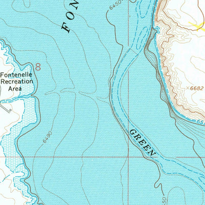 United States Geological Survey Fontenelle Reservoir SW, WY (1968, 24000-Scale) digital map
