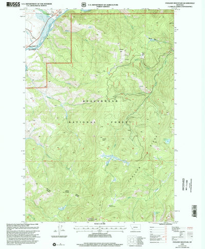 United States Geological Survey Foolhen Mountain, MT (1997, 24000-Scale) digital map