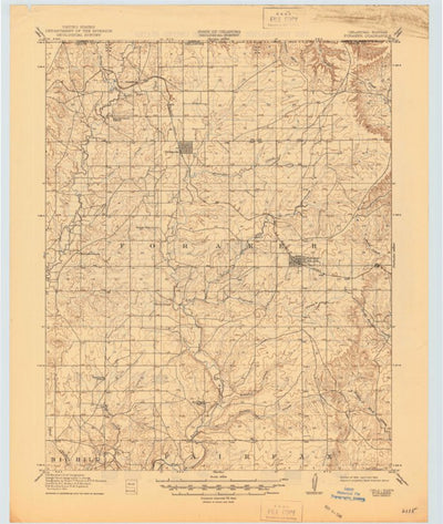 United States Geological Survey Foraker, OK-KS (1916, 62500-Scale) digital map