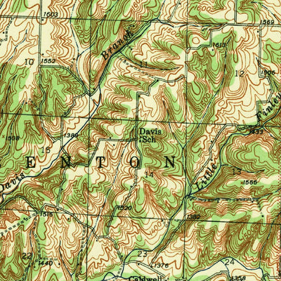 United States Geological Survey Fordland, MO (1942, 62500-Scale) digital map