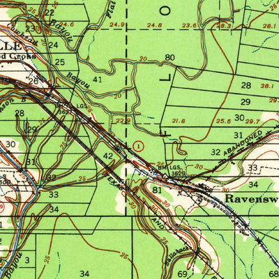 United States Geological Survey Fordoche, LA (1939, 62500-Scale) digital map