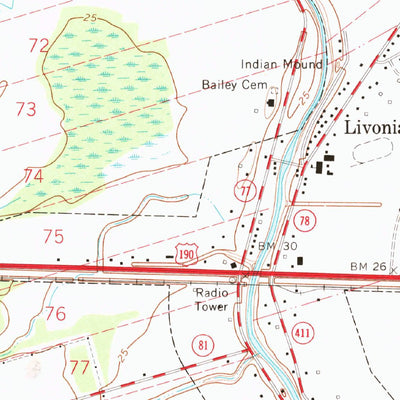 United States Geological Survey Fordoche, LA (1969, 24000-Scale) digital map