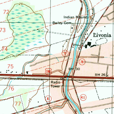 United States Geological Survey Fordoche, LA (1998, 24000-Scale) digital map