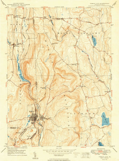 United States Geological Survey Forest City, PA (1949, 24000-Scale) digital map