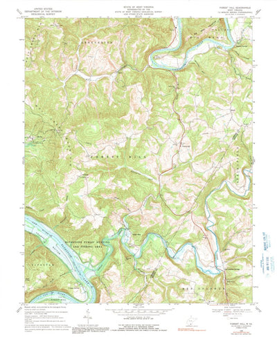 United States Geological Survey Forest Hill, WV (1968, 24000-Scale) digital map