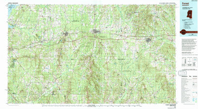 United States Geological Survey Forest, MS (1984, 100000-Scale) digital map