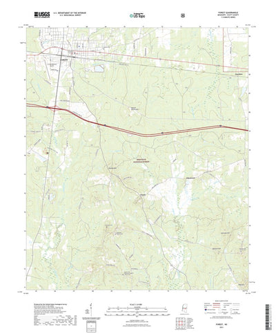 United States Geological Survey Forest, MS (2021, 24000-Scale) digital map