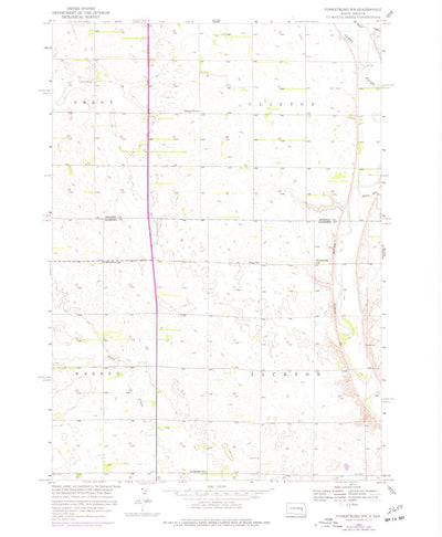 United States Geological Survey Forestburg NW, SD (1958, 24000-Scale) digital map
