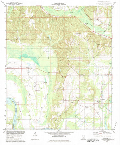 United States Geological Survey Forester, AL (1981, 24000-Scale) digital map