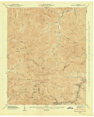 United States Geological Survey Fork Mountain, TN (1946, 24000-Scale) digital map
