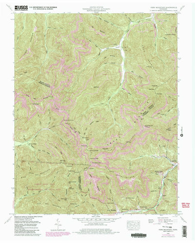 United States Geological Survey Fork Mountain, TN (1952, 24000-Scale) digital map
