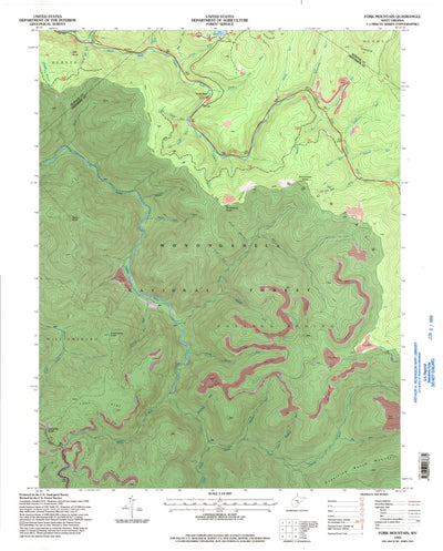 United States Geological Survey Fork Mountain, WV (1995, 24000-Scale) digital map
