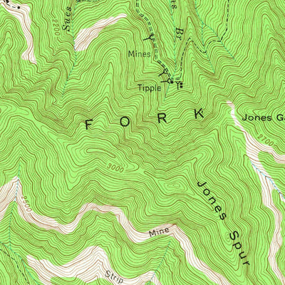 United States Geological Survey Fork Ridge, TN-KY (1959, 24000-Scale) digital map