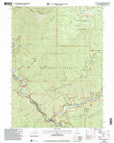United States Geological Survey Forks Of Salmon, CA (2001, 24000-Scale) digital map