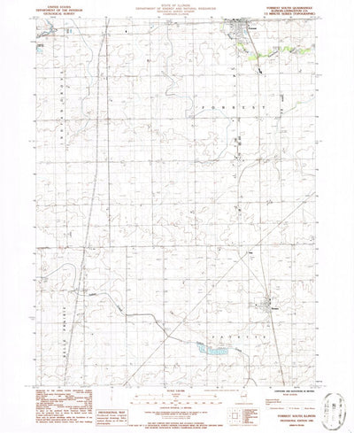 United States Geological Survey Forrest South, IL (1986, 24000-Scale) digital map