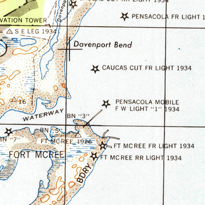 United States Geological Survey Fort Barrancas, FL (1944, 25000-Scale) digital map