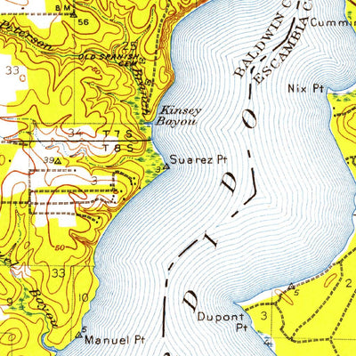 United States Geological Survey Fort Barrancas, FL-AL (1941, 62500-Scale) digital map