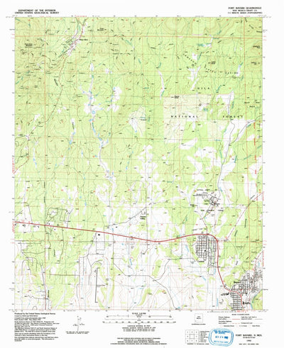 United States Geological Survey Fort Bayard, NM (1992, 24000-Scale) digital map