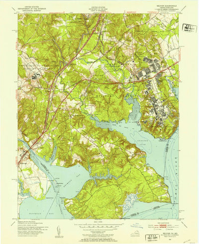 United States Geological Survey Fort Belvoir, VA-MD (1951, 24000-Scale) digital map