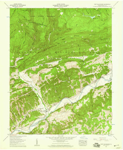United States Geological Survey Fort Blackmore, VA (1957, 24000-Scale) digital map