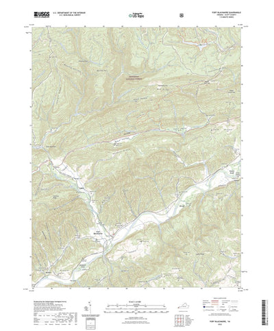 United States Geological Survey Fort Blackmore, VA (2022, 24000-Scale) digital map
