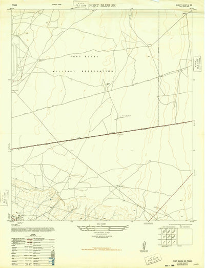 United States Geological Survey Fort Bliss SE, TX (1948, 24000-Scale) digital map