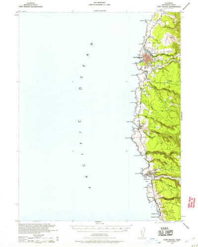 United States Geological Survey Fort Bragg, CA (1943, 62500-Scale) digital map
