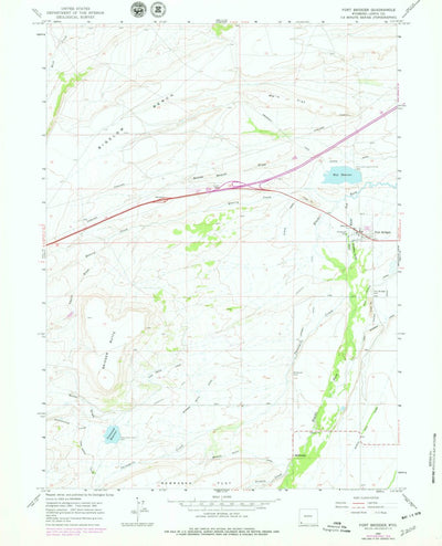 United States Geological Survey Fort Bridger, WY (1964, 24000-Scale) digital map