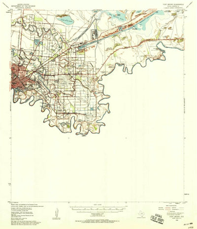 United States Geological Survey Fort Brown, TX (1955, 62500-Scale) digital map