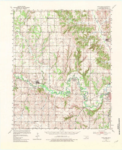 United States Geological Survey Fort Cobb, OK (1951, 62500-Scale) digital map