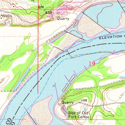United States Geological Survey Fort Coffee, OK (1967, 24000-Scale) digital map